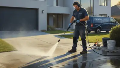 Concrete pressure cleaning service in Troy, MI for driveways, patios, and walkways