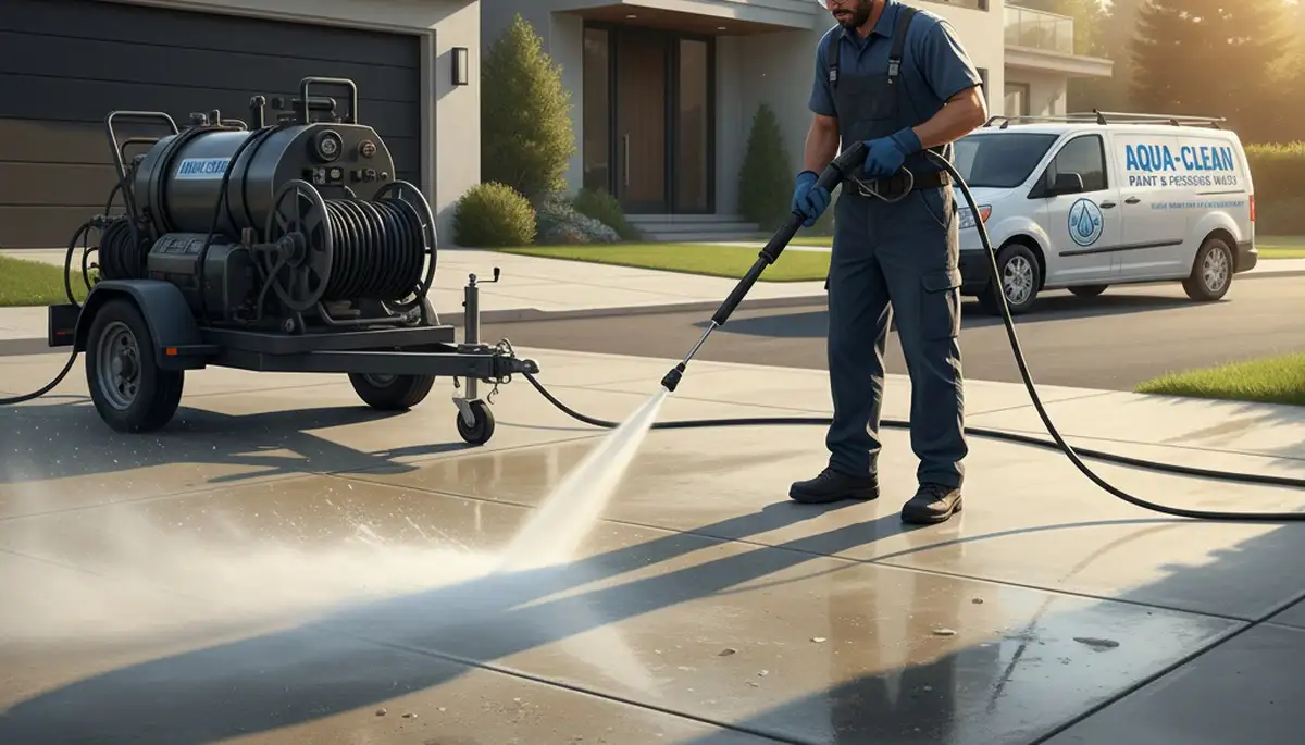 Concrete pressure cleaning in Troy, MI for driveways, patios, and walkways by Troy Paint Pros