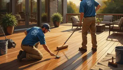 Deck sealing service in Troy, MI by Troy Paint Pros to protect wood from weather and UV damage
