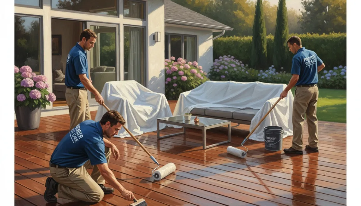 Deck sealing in Troy, MI by Troy Paint Pros protects wood from weather and UV damage