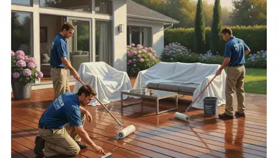 Deck sealing in Troy, MI by Troy Paint Pros protects wood from weather and UV damage