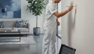 Paint contractor in Troy, MI performing interior and exterior paint touch-ups