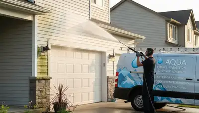 Vinyl siding pressure cleaning in Troy, MI by Troy Paint Pros to remove dirt and mold buildup